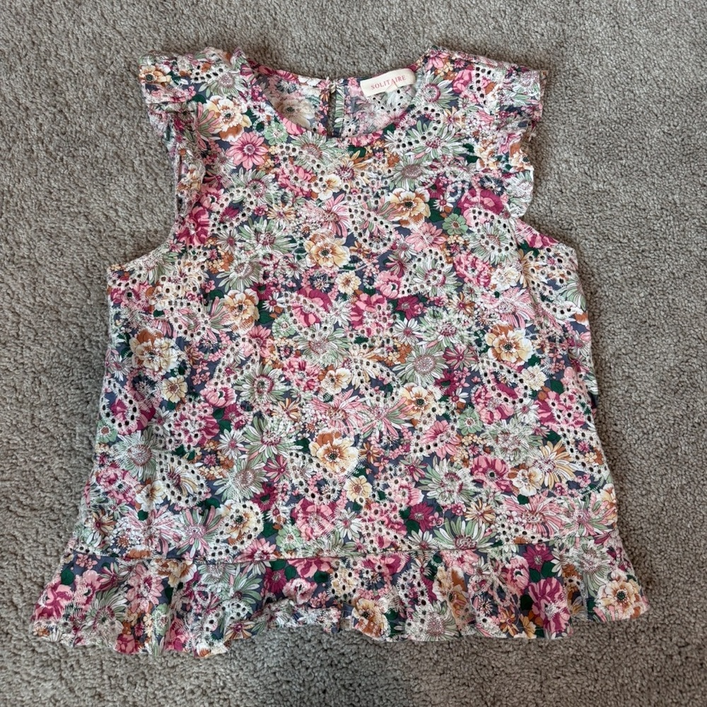 Eyelet embroidered sleeveless top